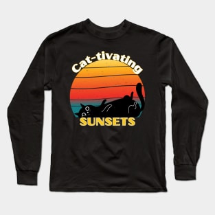 Cattivating Sunset Cat Long Sleeve T-Shirt